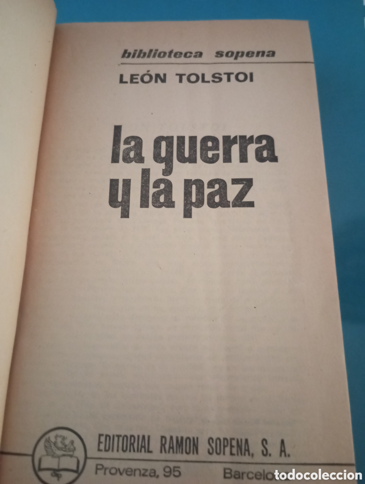 Libros de segunda mano: La Guerra y la Paz. Tolst&oacute;i. Ed Sopena - Foto 3