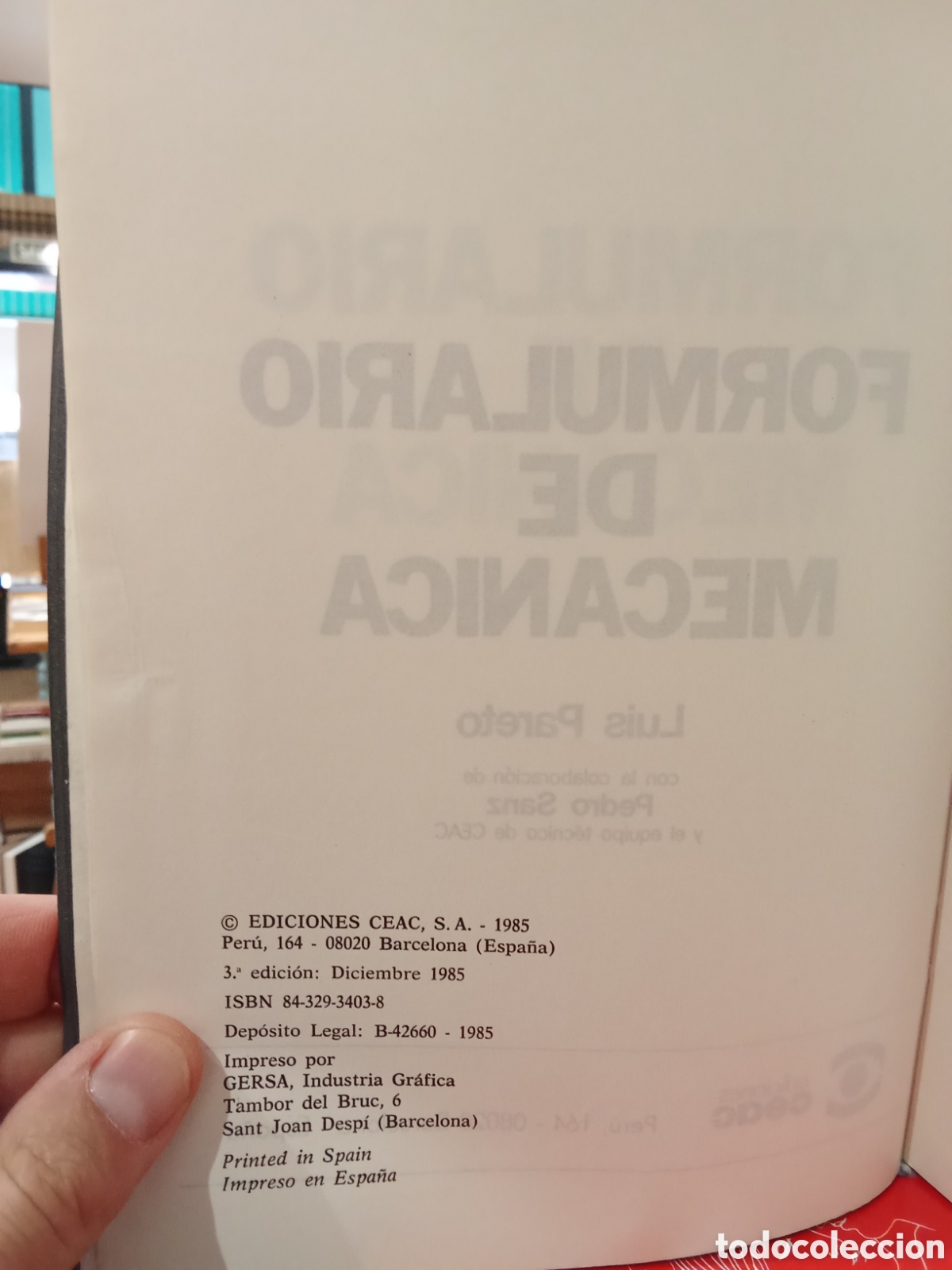 Libros de segunda mano: Formulario de Mec&aacute;nica - L. Pareto - CEAC - Foto 3