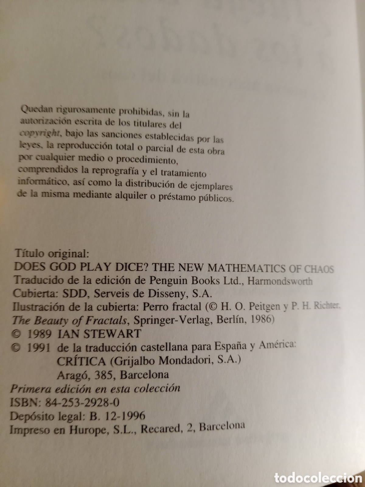 Libros de segunda mano: Juega Dios a los dados Ian Stewart - Foto 4
