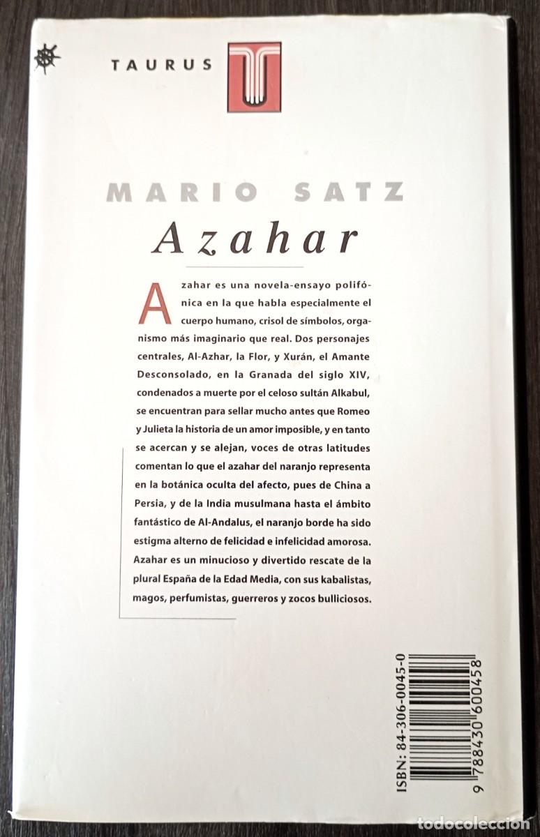Libros de segunda mano: Mario Satz . Azahar . Taurus - Foto 2