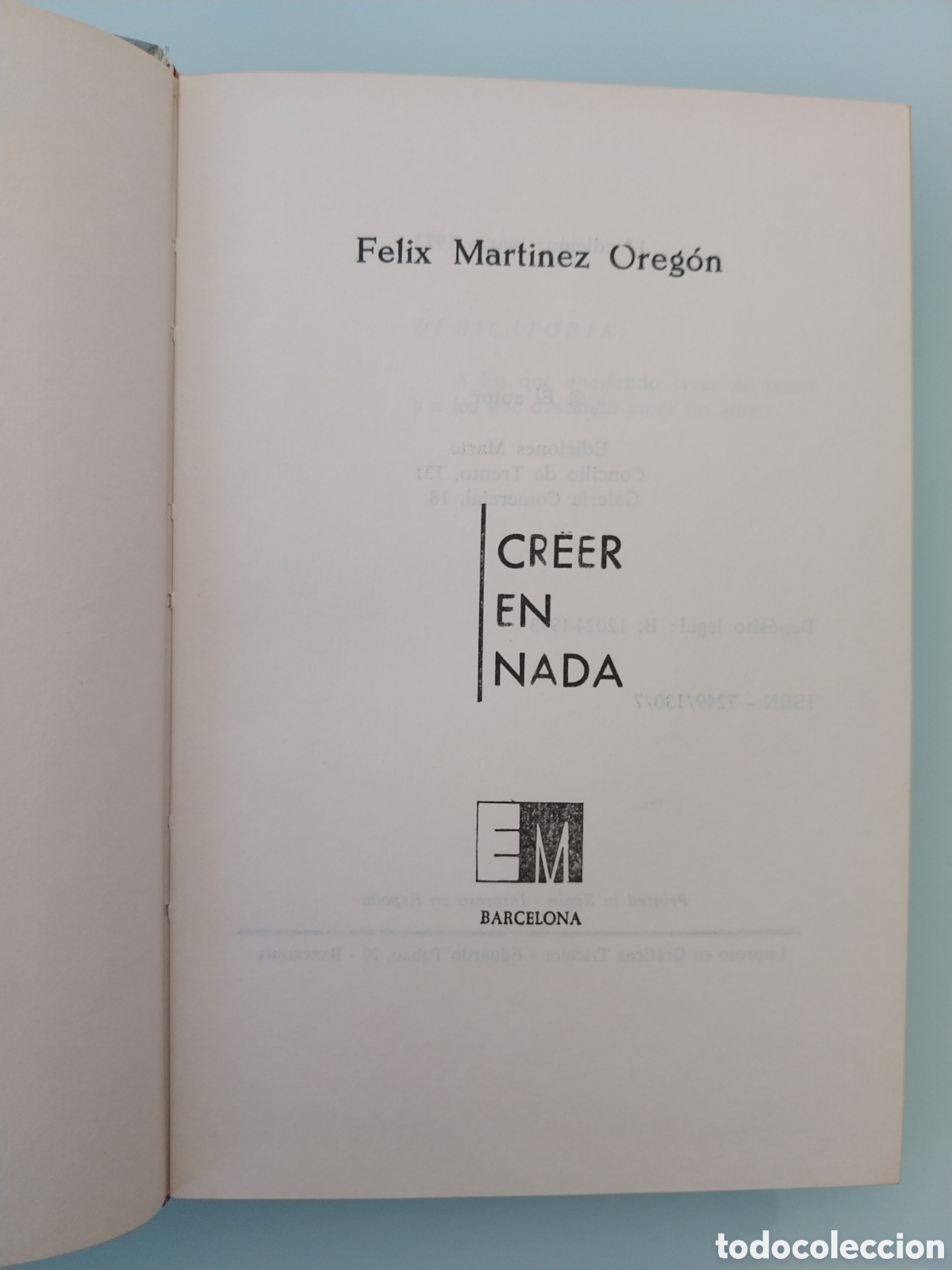 Libros de segunda mano: CREER EN NADA DE FELIX MARTINEZ OREJON, EDICIONES MARTE - Foto 4