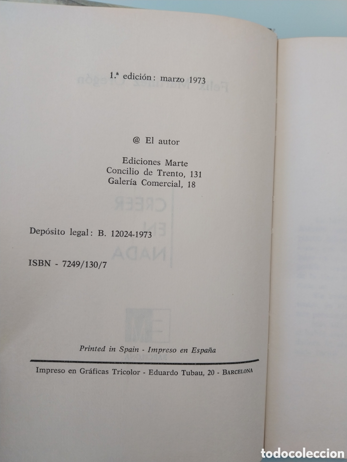 Libros de segunda mano: CREER EN NADA DE FELIX MARTINEZ OREJON, EDICIONES MARTE - Foto 5