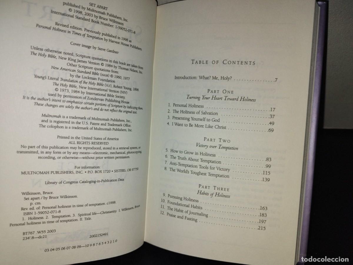 Libros de segunda mano: 153- SET APART. DISCOVERING PERSONAL VICTORY THROUGH HOLINESS - BRUCE WILKINSON - Foto 8