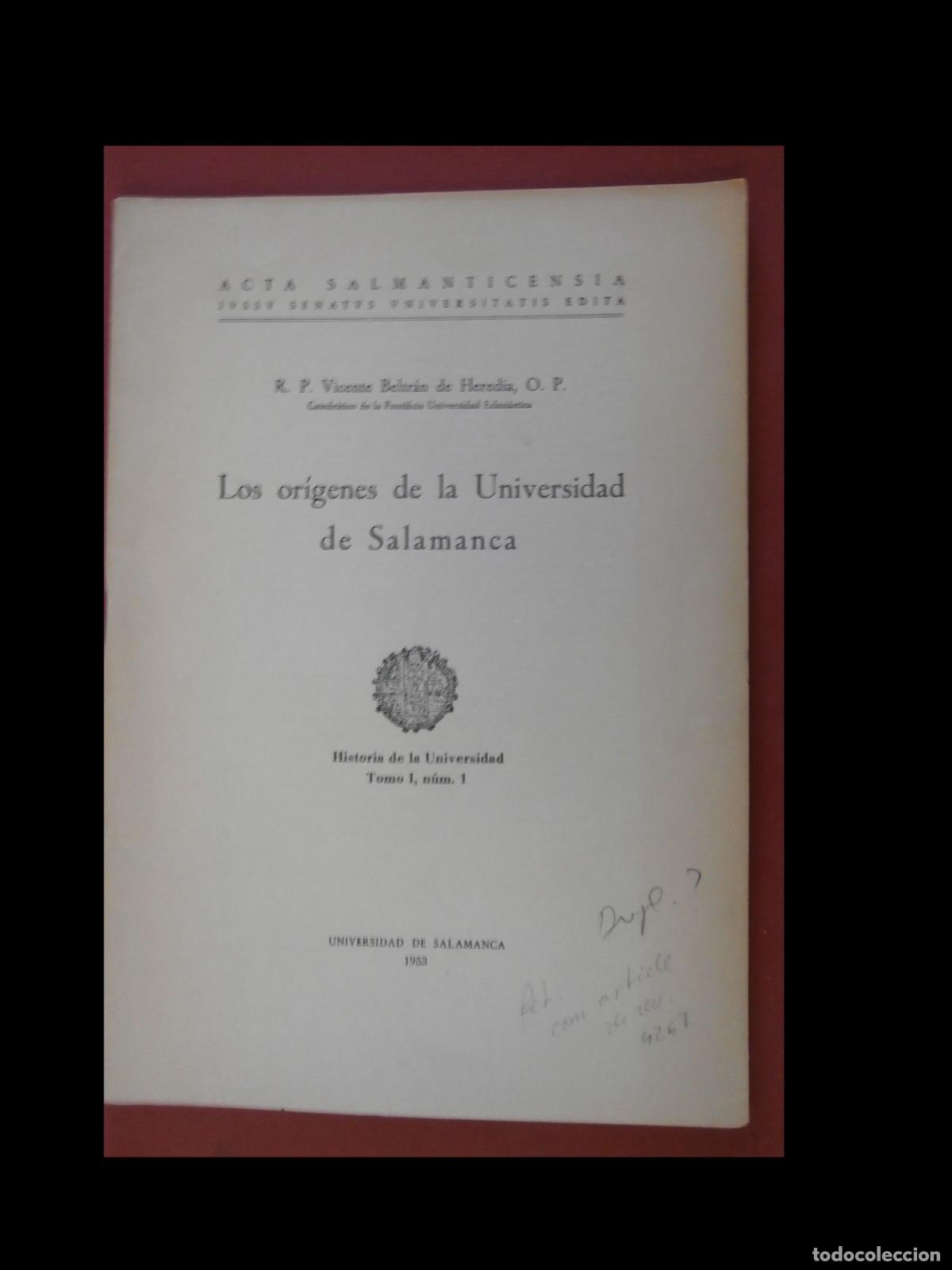 Second hand books: Los Origenes de la Universidad de Salamanca. Vicente Bertran de Heredia