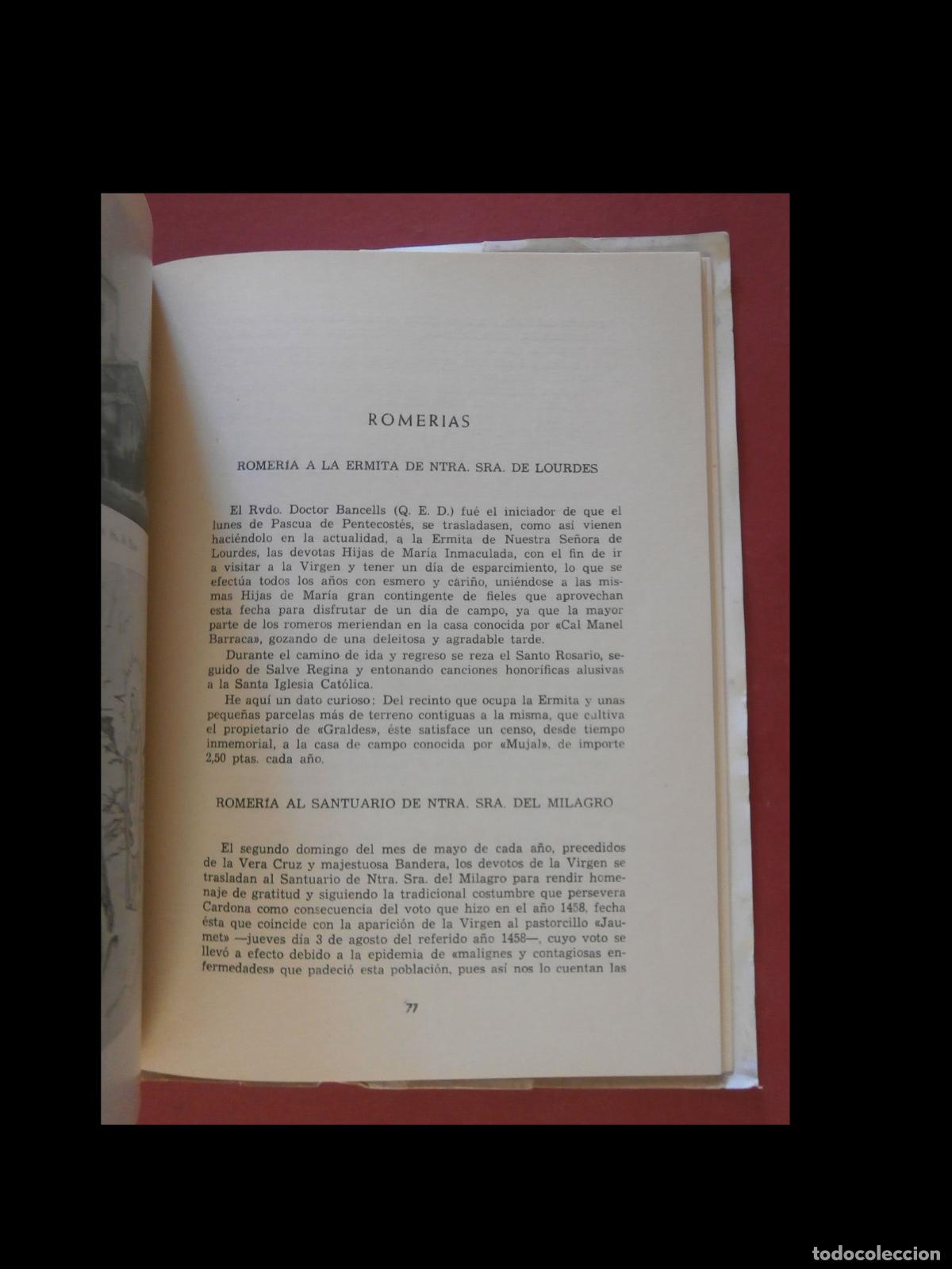 Libros de segunda mano: Pasado y Presente de la Villa de Cardona. Jos&eacute; Codina Costa - Foto 2