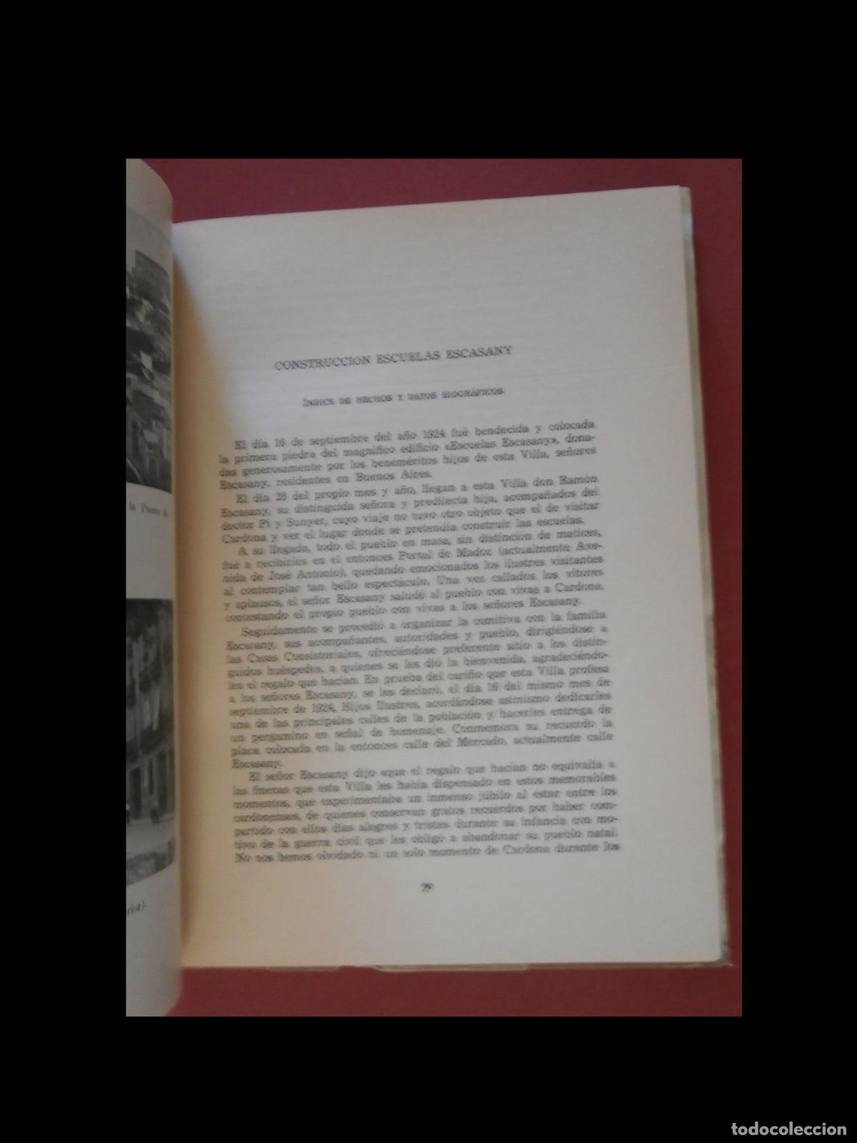 Libros de segunda mano: Pasado y Presente de la Villa de Cardona. Jos&eacute; Codina Costa - Foto 5