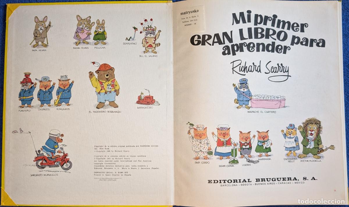 Libros de segunda mano: Mi primer gran libro para aprender - Richard Scarry - Bruguera (1972) - Foto 2