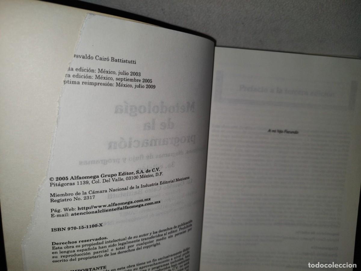 Libros de segunda mano: 155- METODOLOG&Iacute;A DE LA PROGRAMACI&Oacute;N. ALGORITMOS, DIAGRAMAS DE FLUJO Y PROGRAMAS - ALFAOMEGA - Foto 10