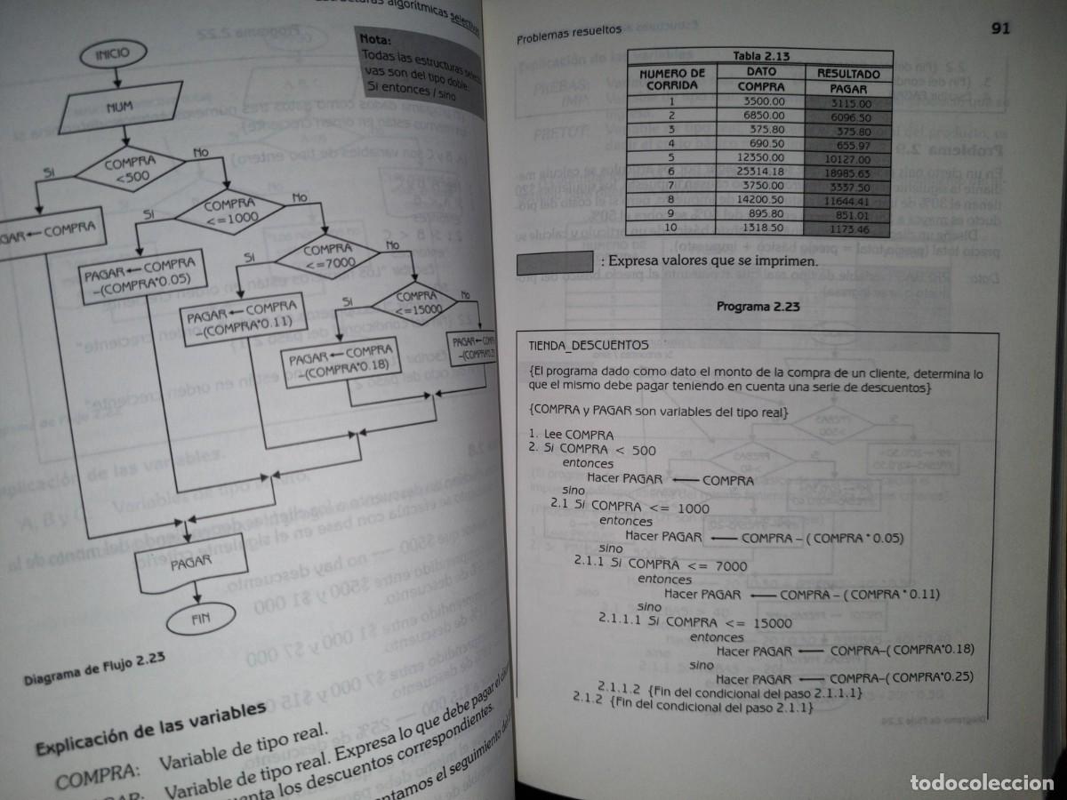 Libros de segunda mano: 155- METODOLOG&Iacute;A DE LA PROGRAMACI&Oacute;N. ALGORITMOS, DIAGRAMAS DE FLUJO Y PROGRAMAS - ALFAOMEGA - Foto 14