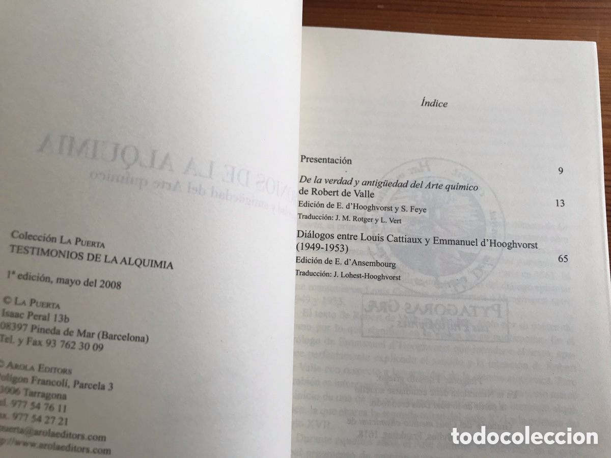 Libros de segunda mano: Testimonios de la alquimia. La Puerta. - Foto 5