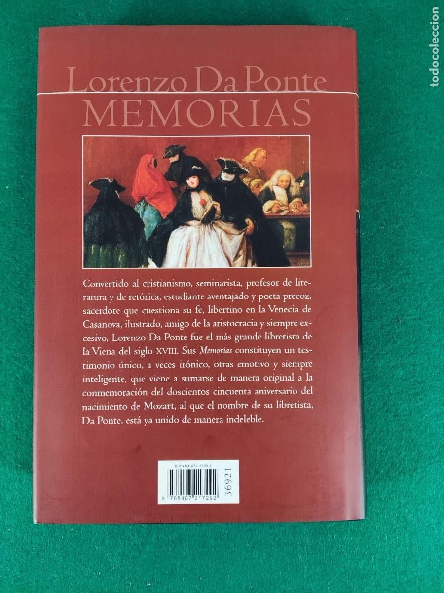 Libros de segunda mano: MEMORIAS / LORENZO DA PONTE / 2006. C&Iacute;RCULO DE LECTORES - Foto 2