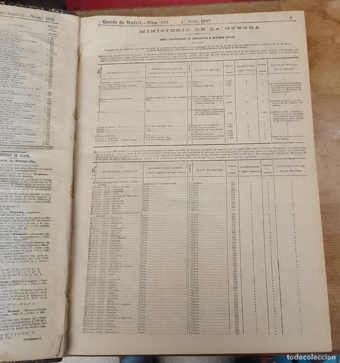 Libros de segunda mano: Gaceta de Madrid, 1907, Instituto - Foto 3