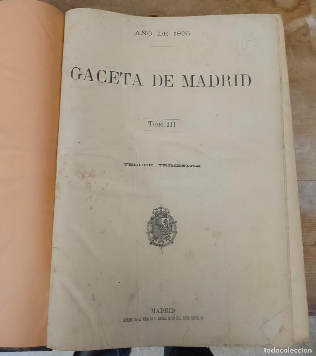 Libros de segunda mano: Gaceta de Madrid, 1895, Instituto - Foto 1