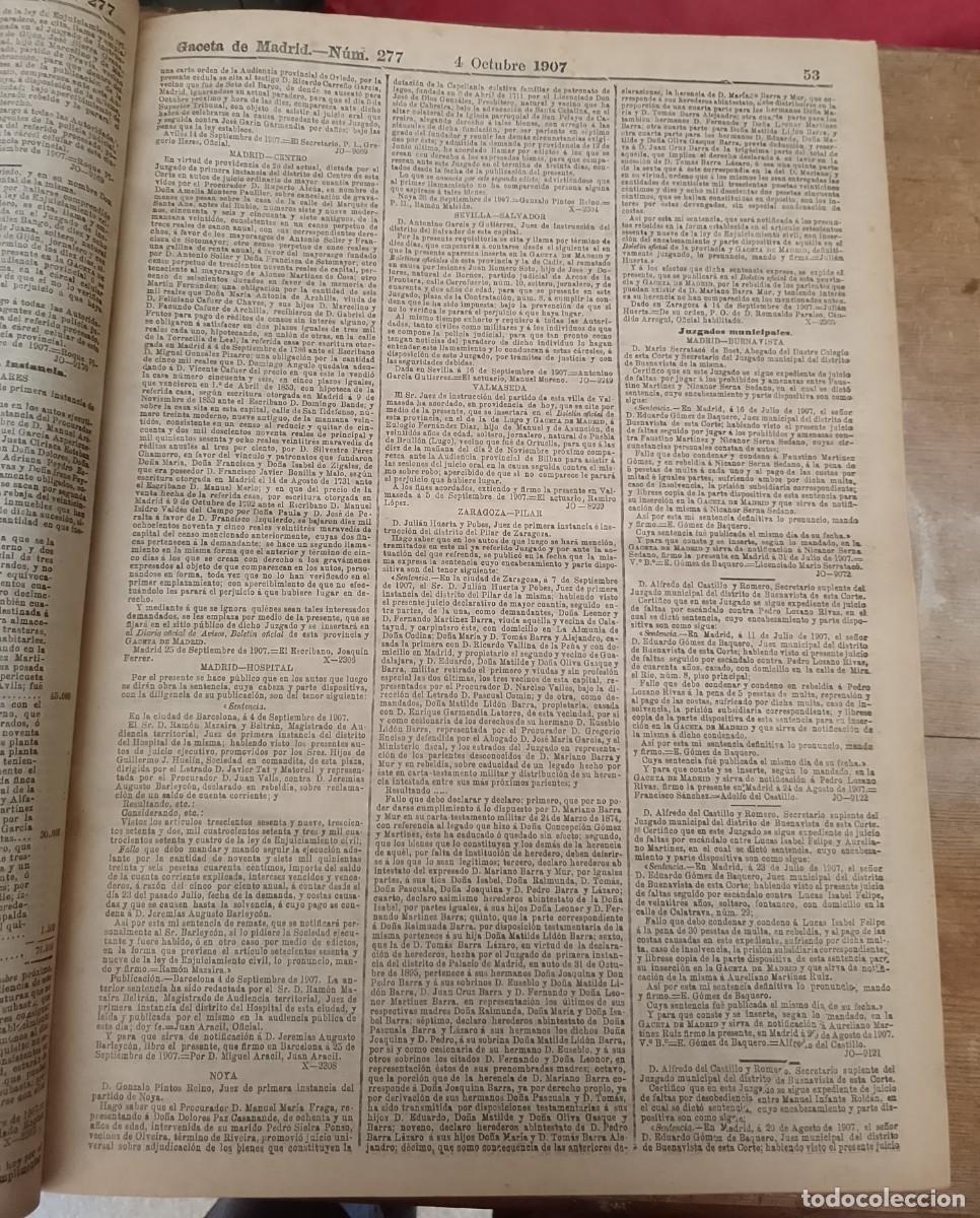 Libros de segunda mano: Gaceta de Madrid, 1907, Instituto - Foto 2