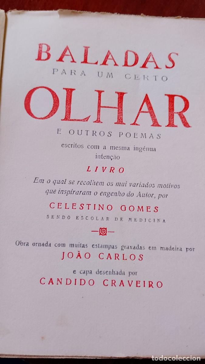 Libros de segunda mano: Baladas para um certo olhar 1925 Celestino Gomes - Foto 5