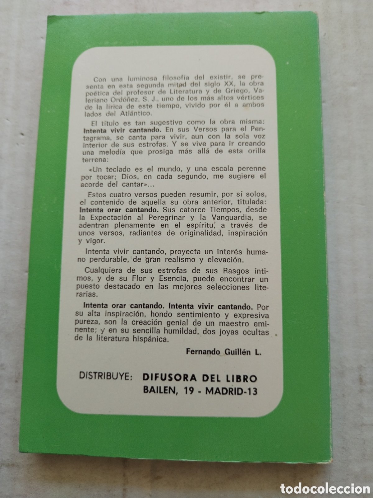 Libros de segunda mano: INTENTA VIVIR CANTANDO/VALERIANO ORDO&Ntilde;EZ - Foto 3