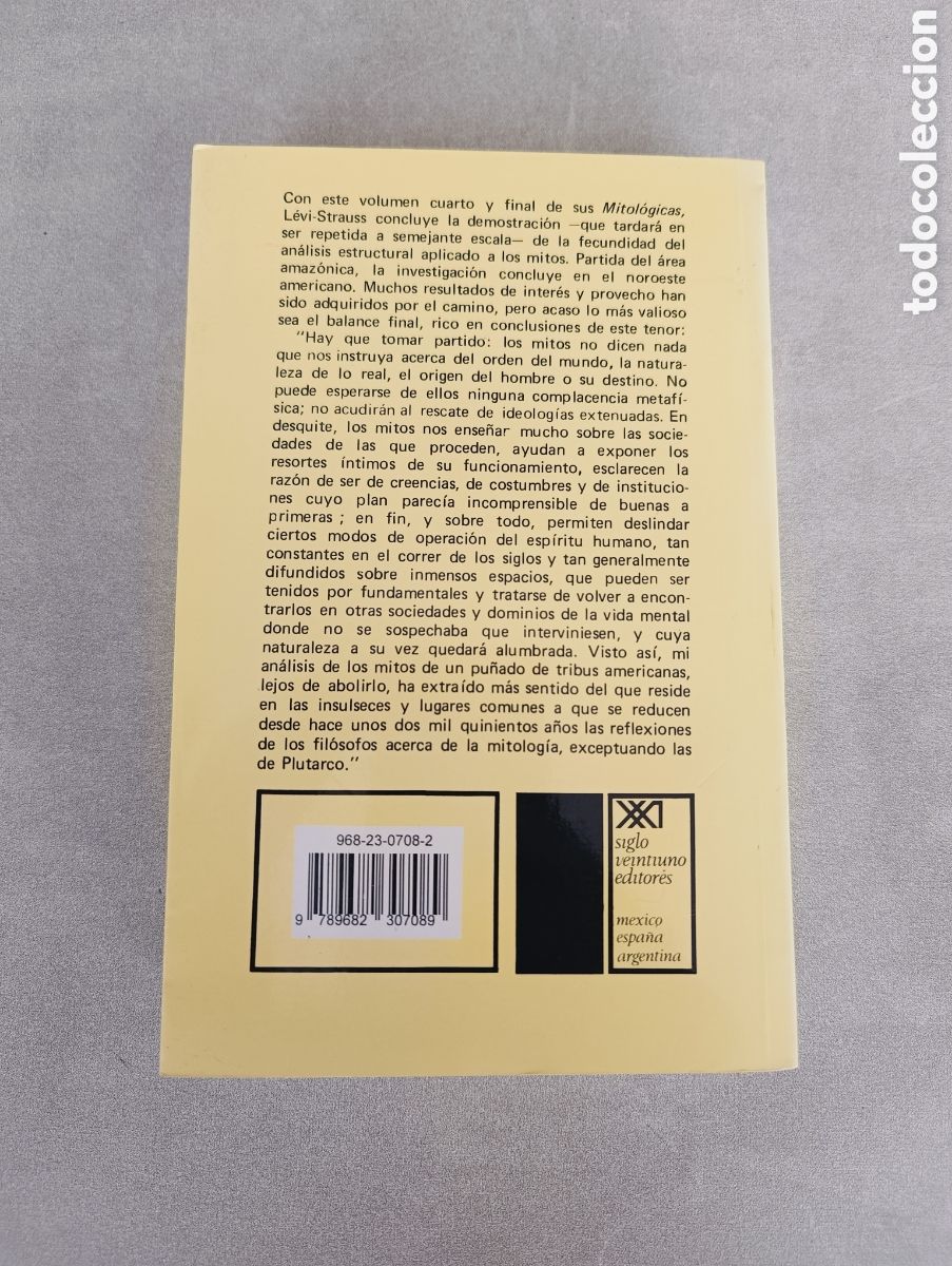 Libros de segunda mano: EL HOMBRE DESNUDO. LEVI-STRAUSS. MITOL&Oacute;GICAS IV. - Foto 6