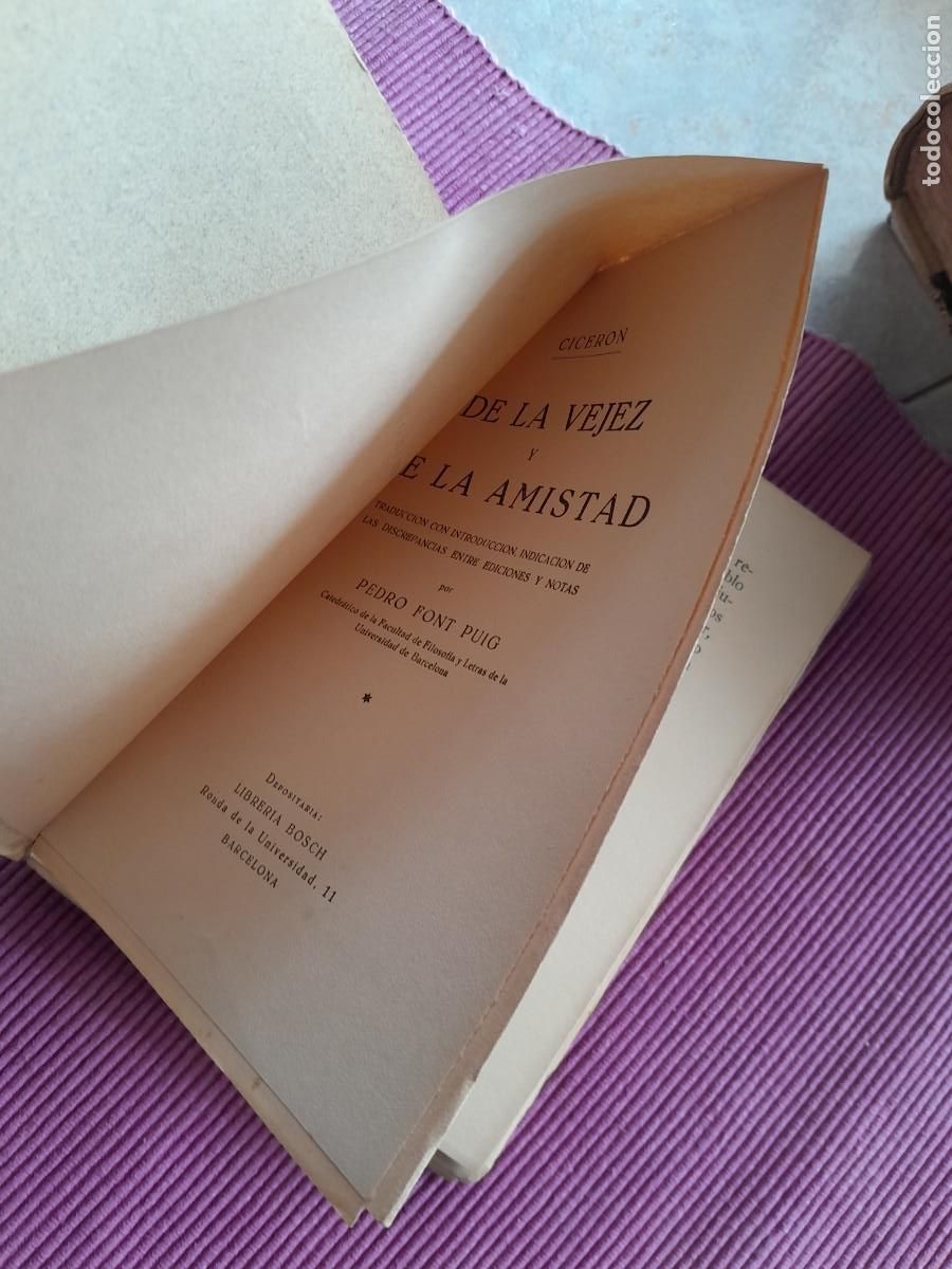 Libros de segunda mano: CICERON DE LA VEJEZ Y DE LA AMISTAD. BOSCH - Foto 2