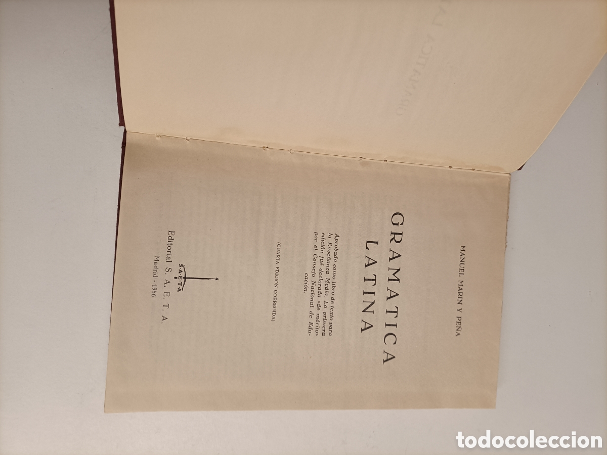 Libros de segunda mano: Gram&aacute;tica latina Manuel Mar&iacute;n y Pe&ntilde;a. - Foto 7
