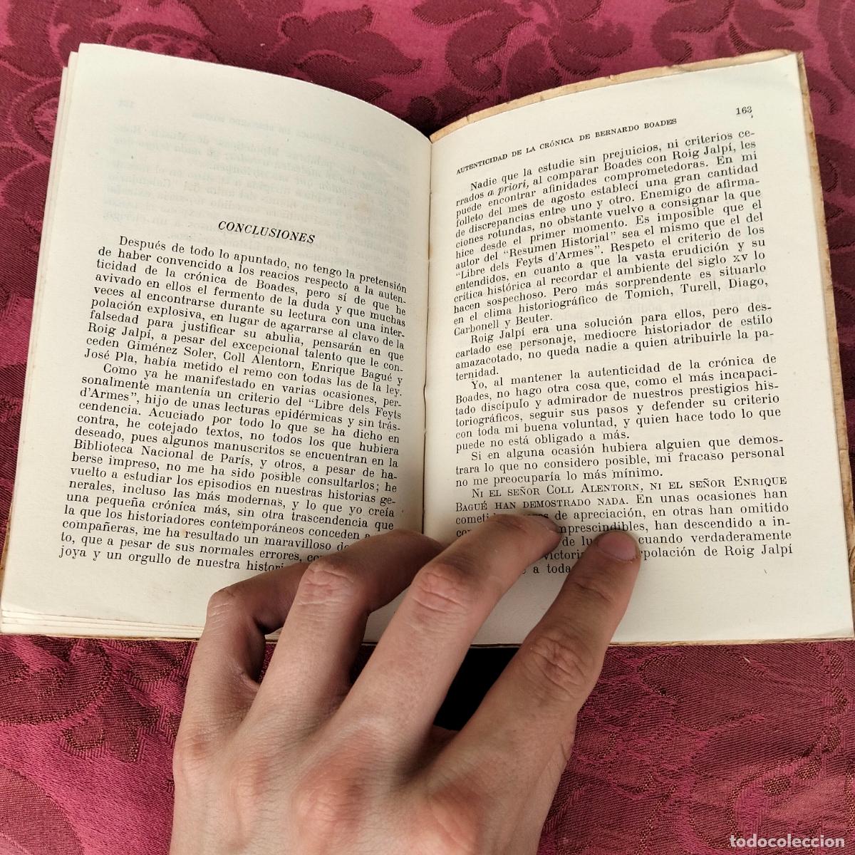 Libros de segunda mano: Autenticidad de la cronica de Barnardo Boades V Coma Soley Proa Blanes Bernat 1949 - Foto 6