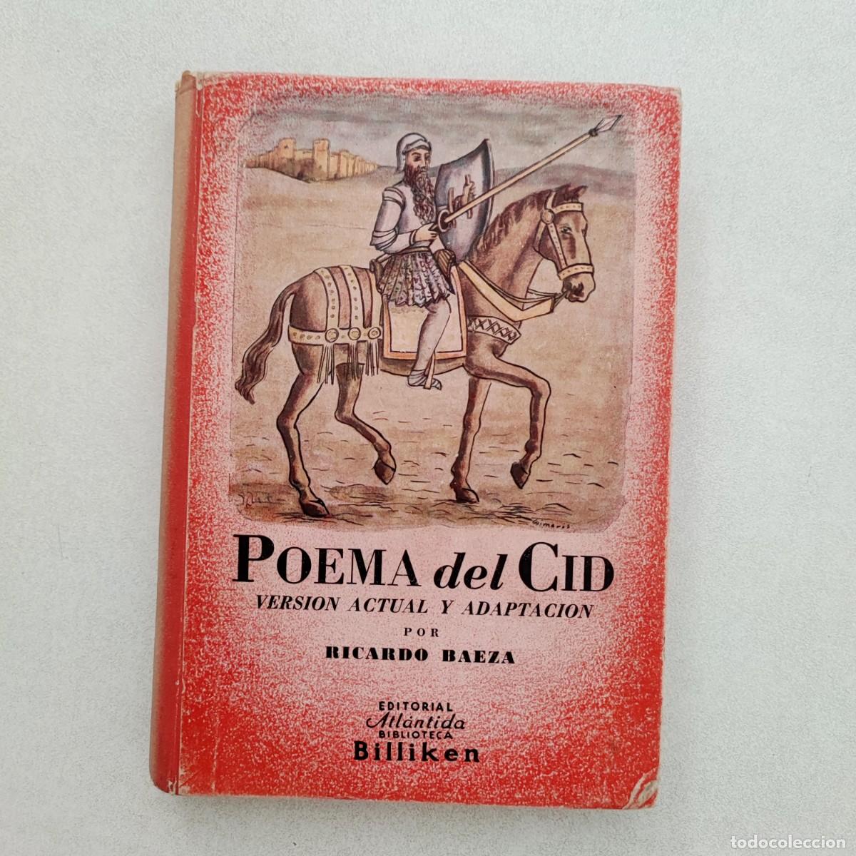 Libros de segunda mano: POEMA DEL CID Versi&oacute;n y adaptaci&oacute;n Ricardo Baeza de Billiken 1941 - Foto 1
