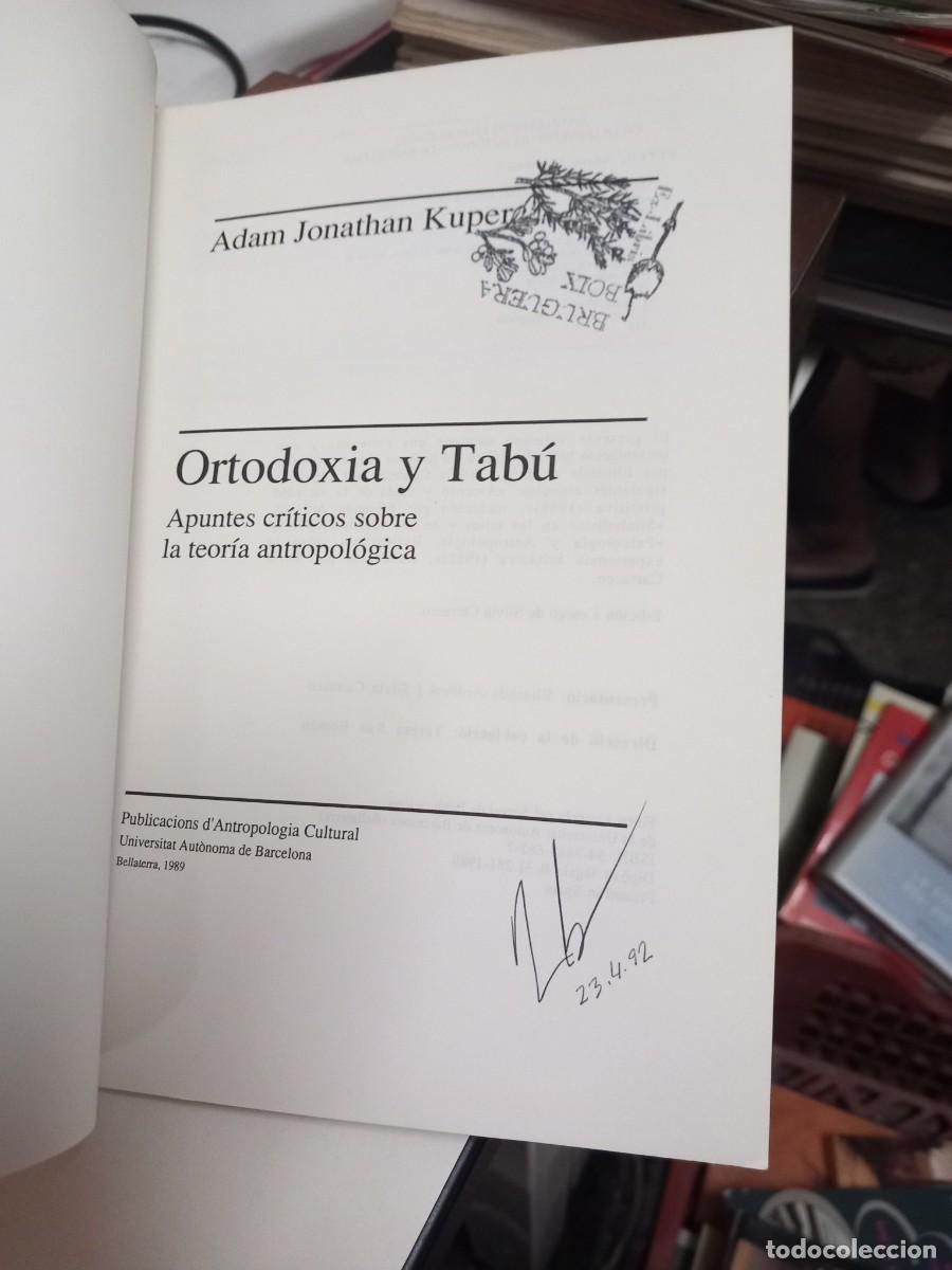 Libros de segunda mano: Ortodoxia y tab&uacute;. Adam Jonathan Kuper - Foto 2