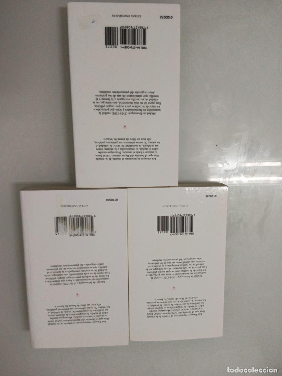 Libros de segunda mano: Ensayos. Montaigne 3 tomos - Foto 5