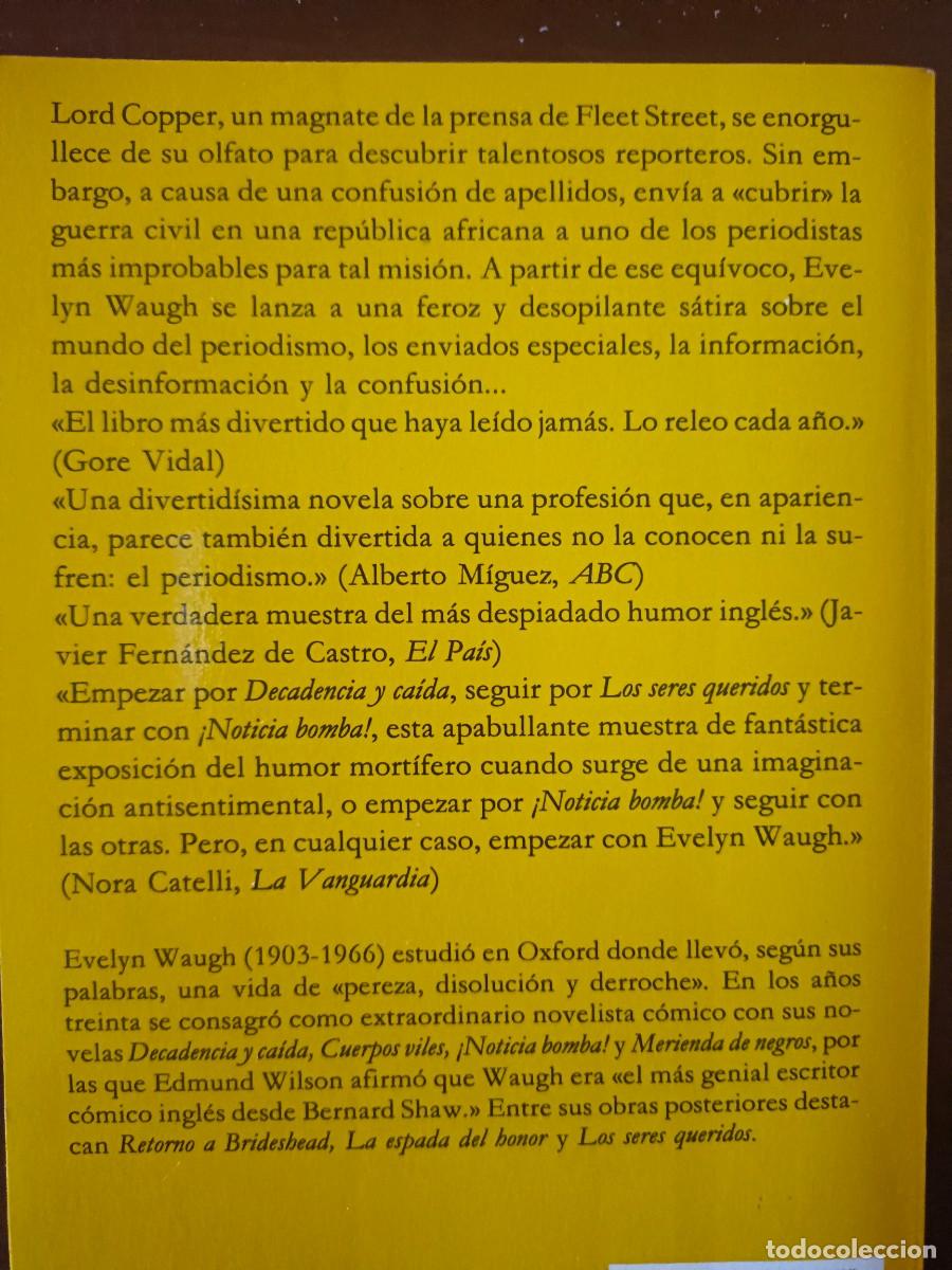 Libros de segunda mano: Not&iacute;cia bomba. Evelyn Waugh. - Foto 2