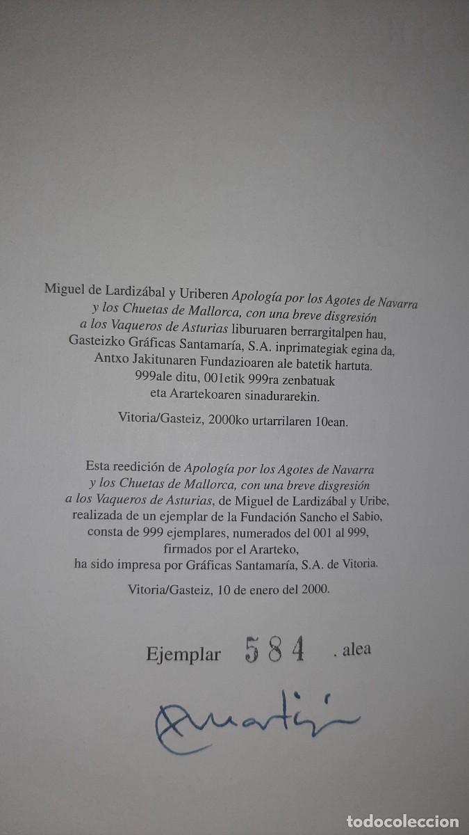 Libros de segunda mano: APOLOGIA DE LOS AGOTES DE NAVARRA Y LOS CHUETAS DE MALLORCA, CON UNA BREVE DISGRESION. - Foto 2