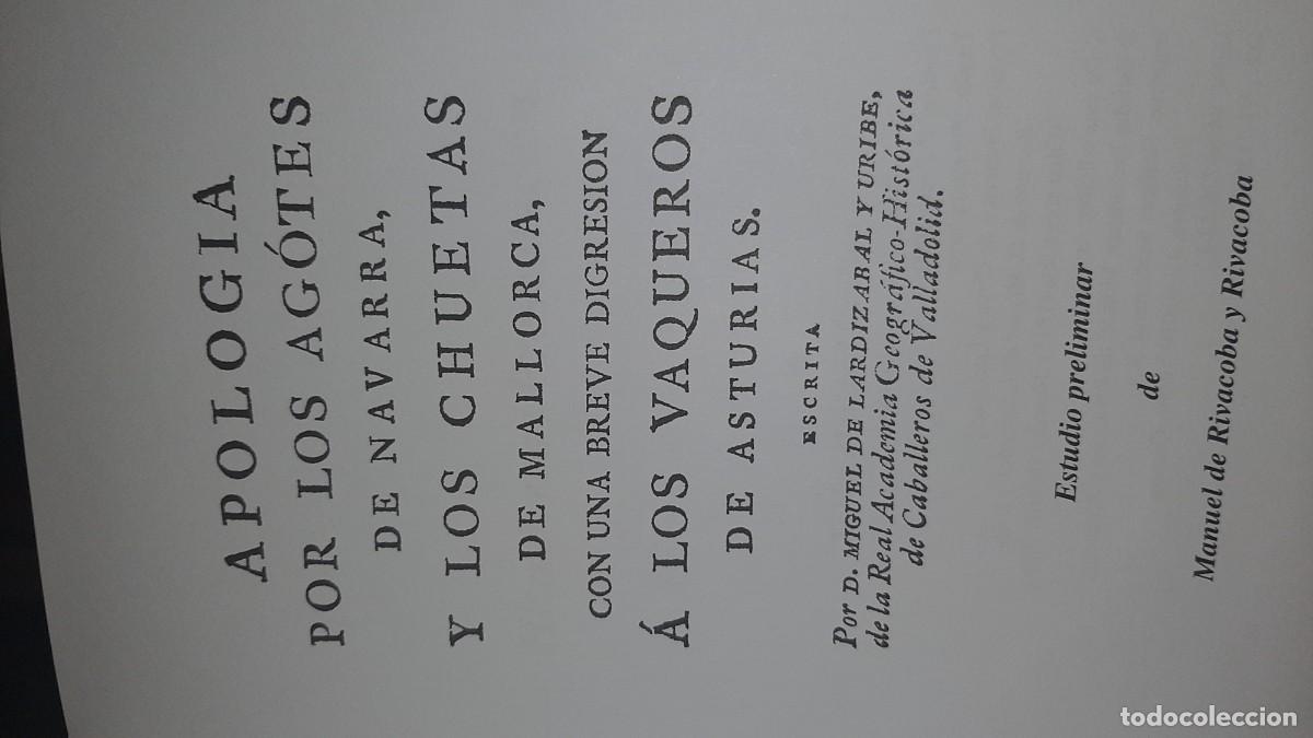 Libros de segunda mano: APOLOGIA DE LOS AGOTES DE NAVARRA Y LOS CHUETAS DE MALLORCA, CON UNA BREVE DISGRESION. - Foto 3