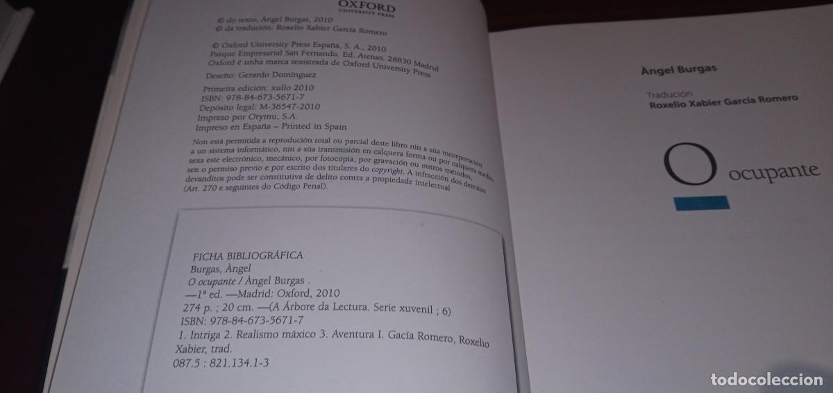 Libros de segunda mano: O ocupante Angel Burgas - Foto 2