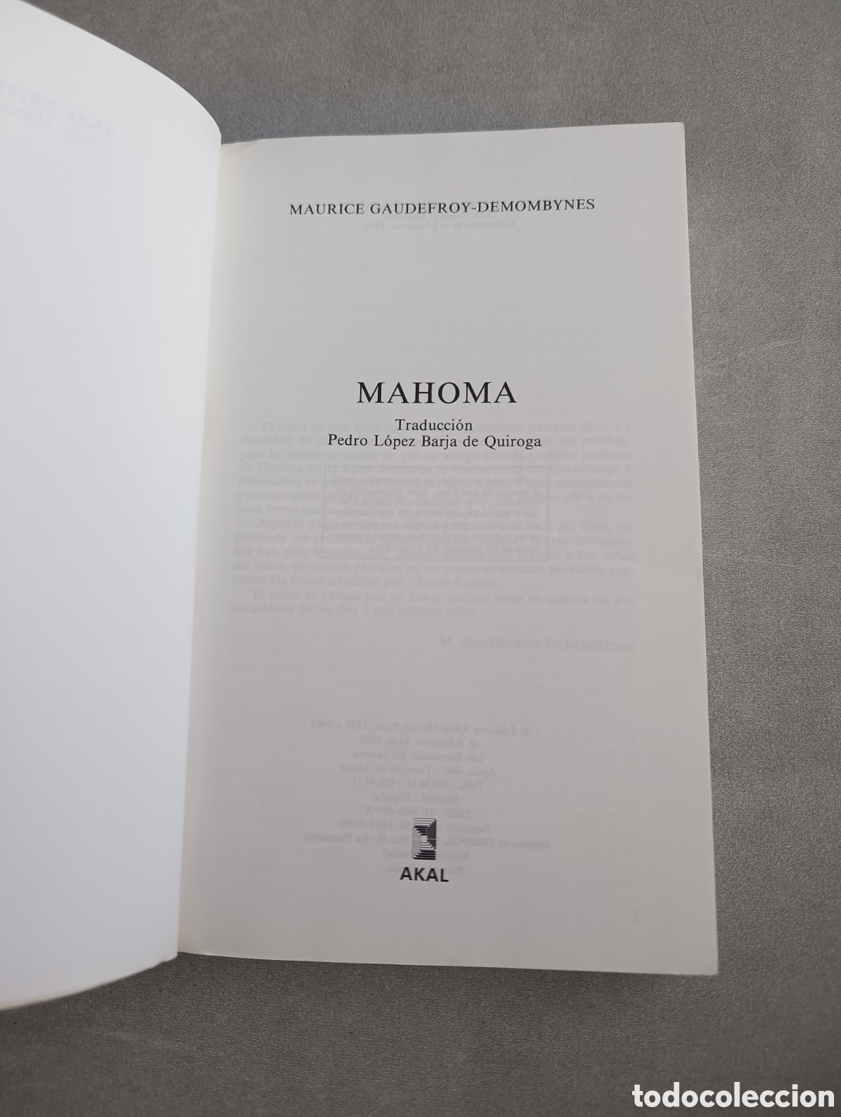Libros de segunda mano: MAHOMA. MAURICE GAUDEFROY-DEMOMBYNES. - Foto 4
