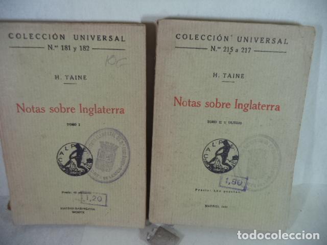 Libros de segunda mano: NOTAS SOBRE INGLATERRA DOS TOMOS - H TAINE - Foto 1