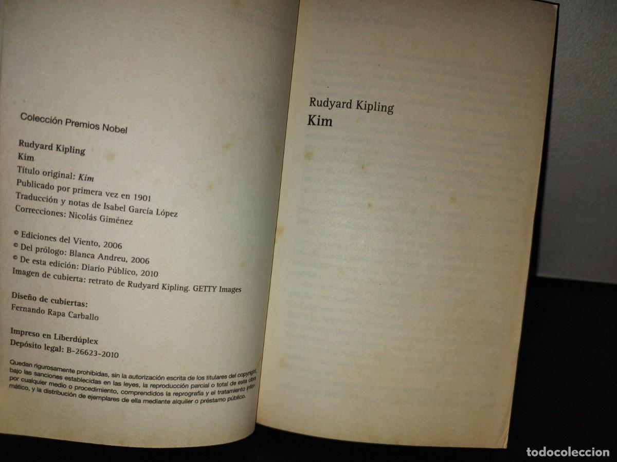 Libros de segunda mano: 156- RUDYARD KIPLING - KIM - COLECCI&Oacute;N PREMIOS NOBEL. 2010 - Foto 5