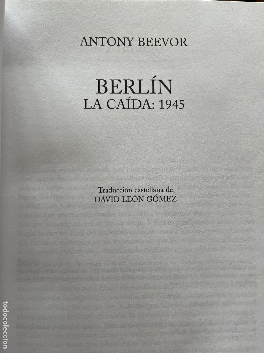 Libros de segunda mano: Berl&iacute;n. La ca&iacute;da: 1945, Antony Beevor - Foto 2