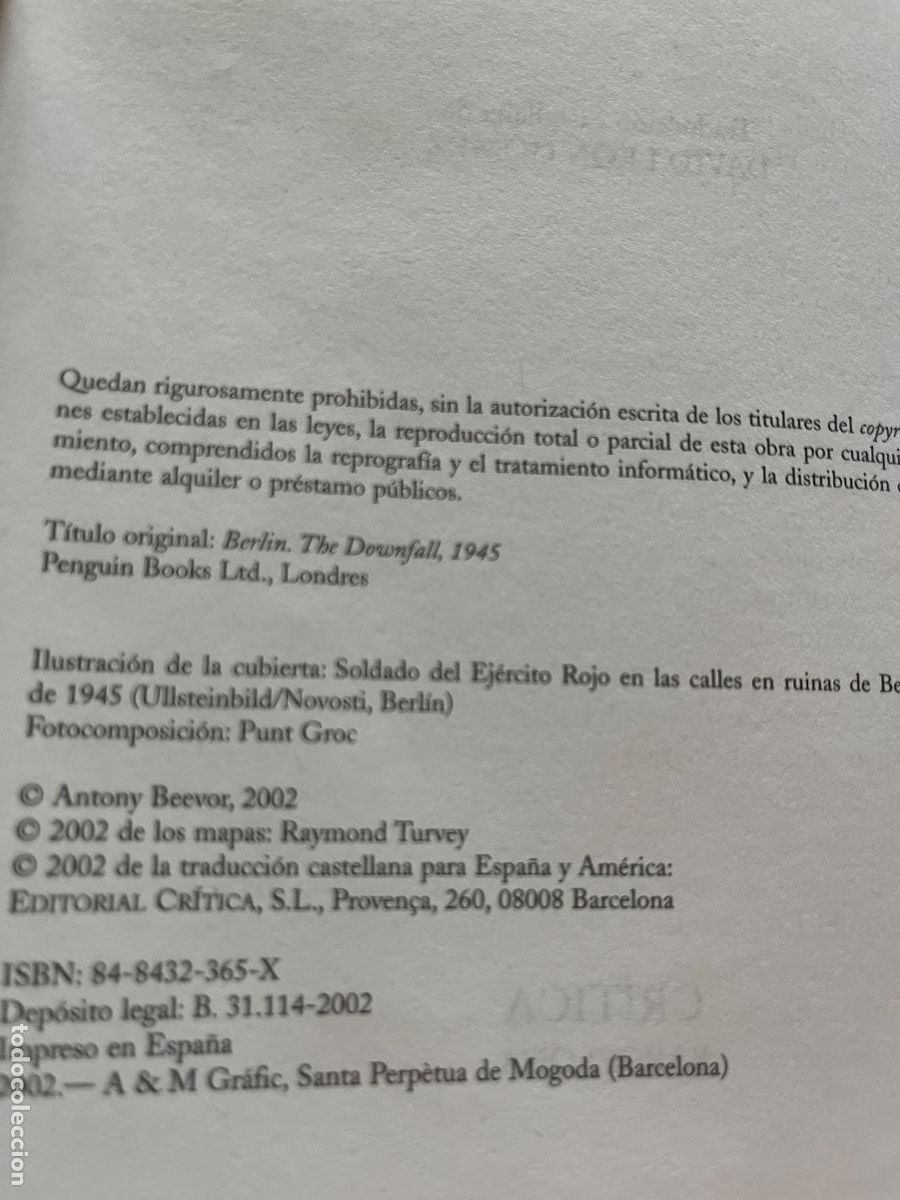 Libros de segunda mano: Berl&iacute;n. La ca&iacute;da: 1945, Antony Beevor - Foto 3