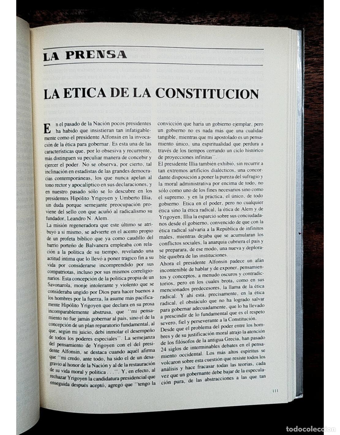 Libros de segunda mano: RA&Uacute;L ALFONS&Iacute;N EL PODER DE LA DEMOCRACIA. ALFONS&Iacute;N, Ra&uacute;l. Ediciones Fundaci&oacute;n Plural. 1987. - Foto 4
