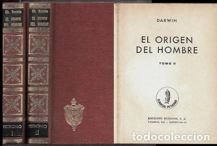 Libros de segunda mano: EL ORIGEN DEL HOMBRE 2 TOMOS - DARWIN - A-ANT-270 - Foto 1