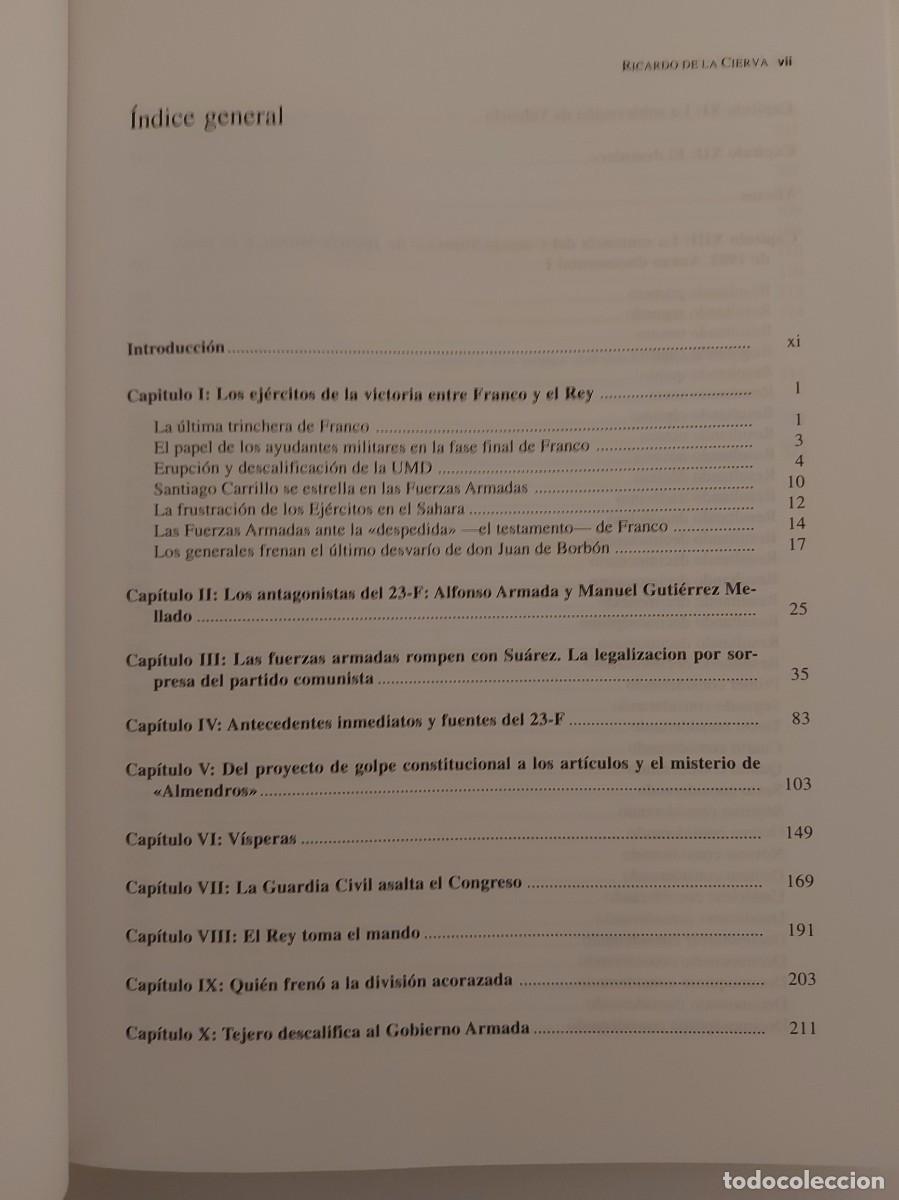 Libros de segunda mano: Ricardo de la Cierva. El 23 F sin m&aacute;scaras. - Foto 3