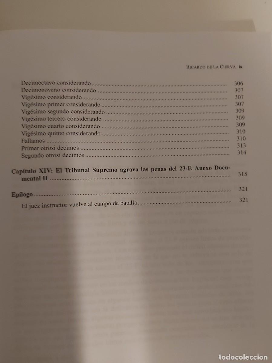 Libros de segunda mano: Ricardo de la Cierva. El 23 F sin m&aacute;scaras. - Foto 5
