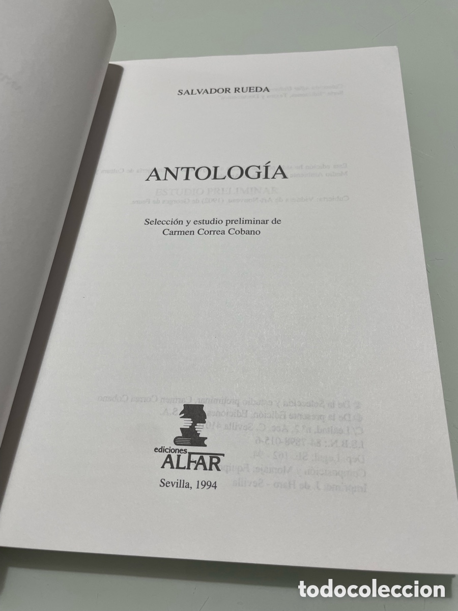 Libros de segunda mano: Antologia. Salvador Rueda. Ediciones Alfar - Foto 3