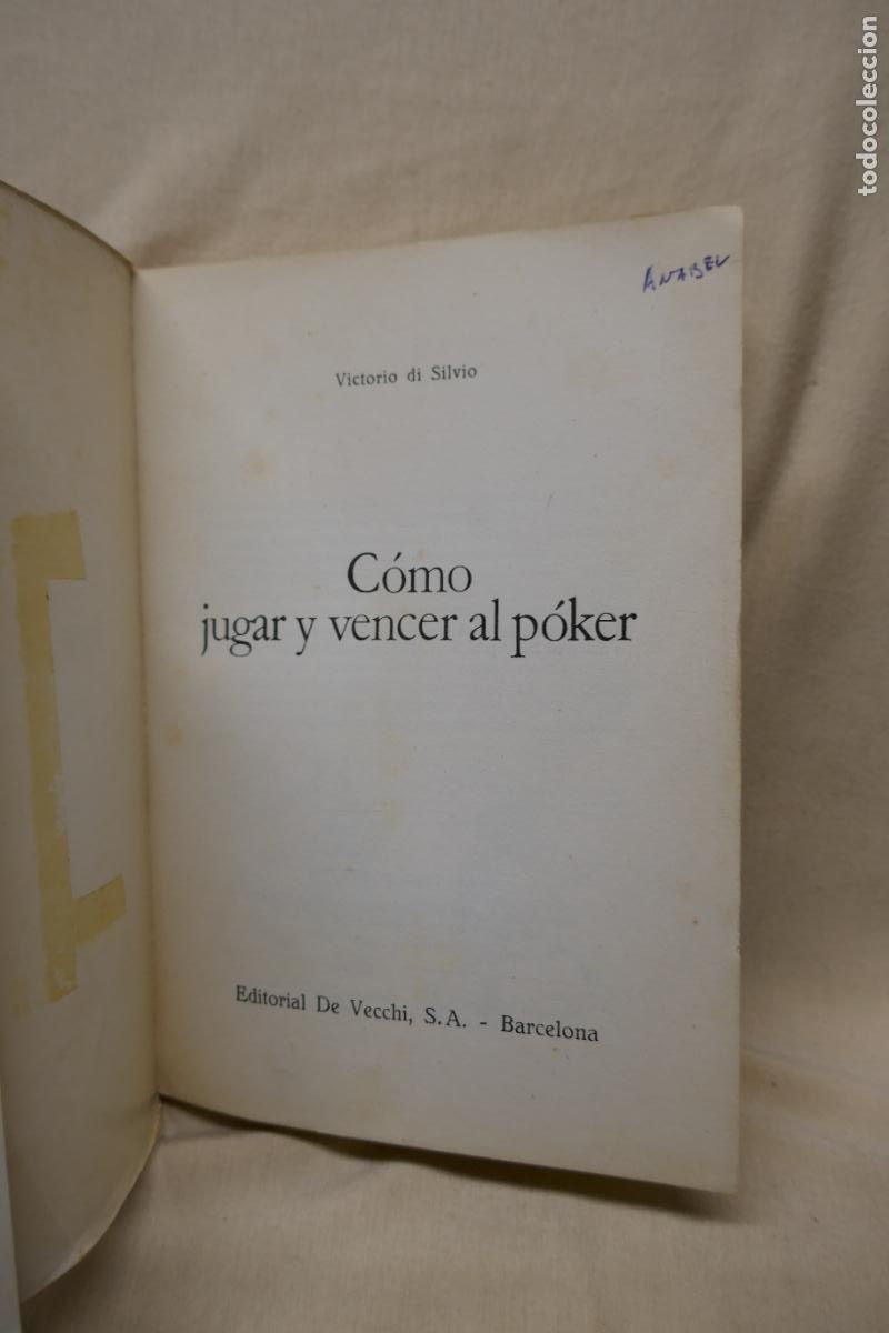 Libros de segunda mano: COMO JUGAR Y VENCER AL POKER - Victorio di Silvio - Foto 4