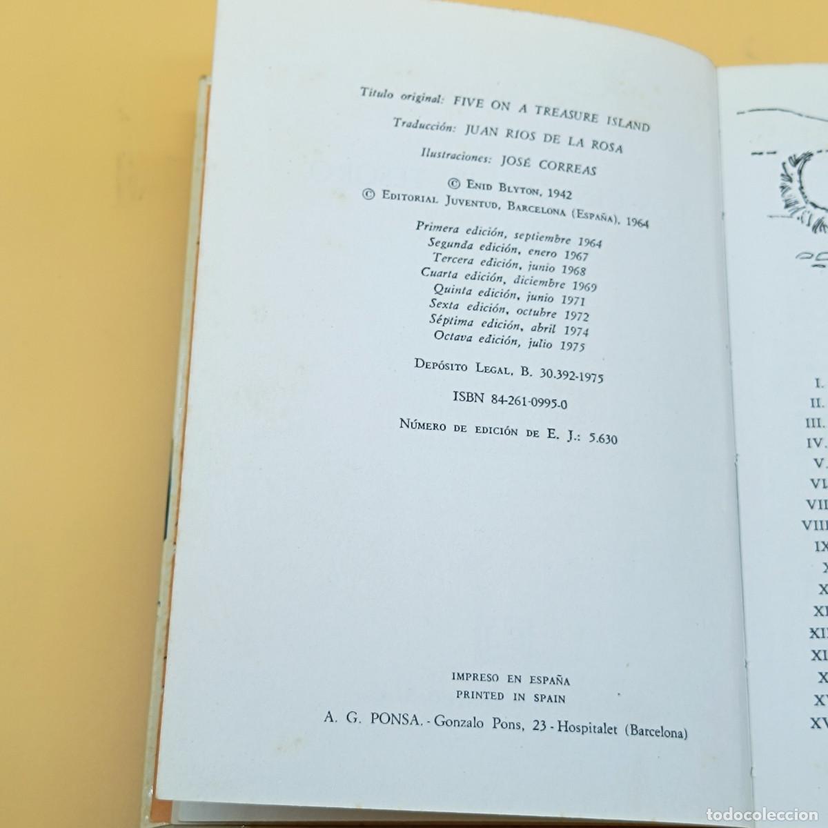 Libros de segunda mano: LIBRO LOS CINCO Y EL TESORO DE LA ISLA. 8&ordm; 1975. JUVENTUD. - Foto 3
