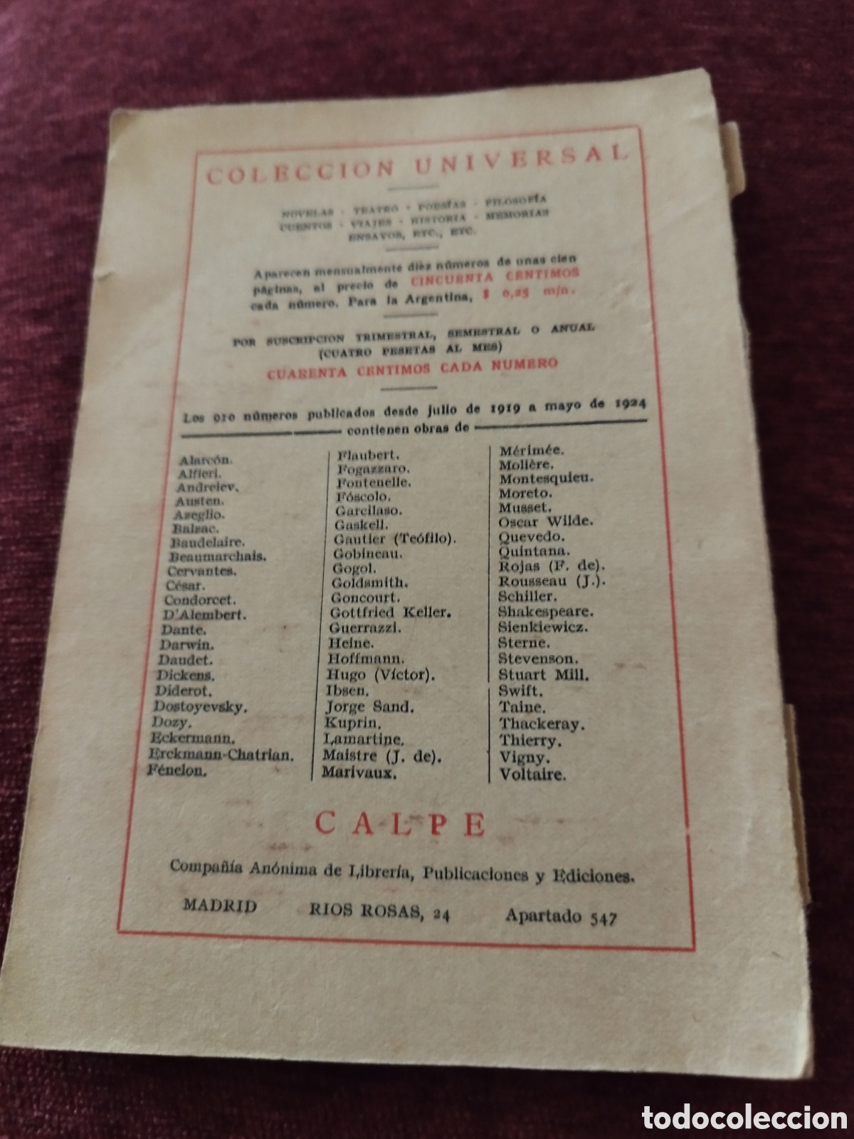 Libros de segunda mano: El Primer Amor de Iv&aacute;n Bunin. 1924. N&uacute;m.907 de Colecci&oacute;n Universal. - Foto 4