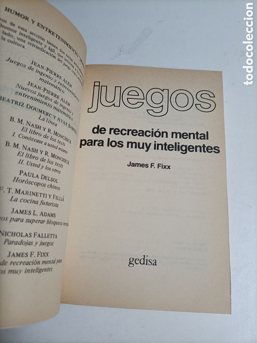 Libros de segunda mano: Juegos de recreaci&oacute;n mental para los muy inteligentes - Foto 6