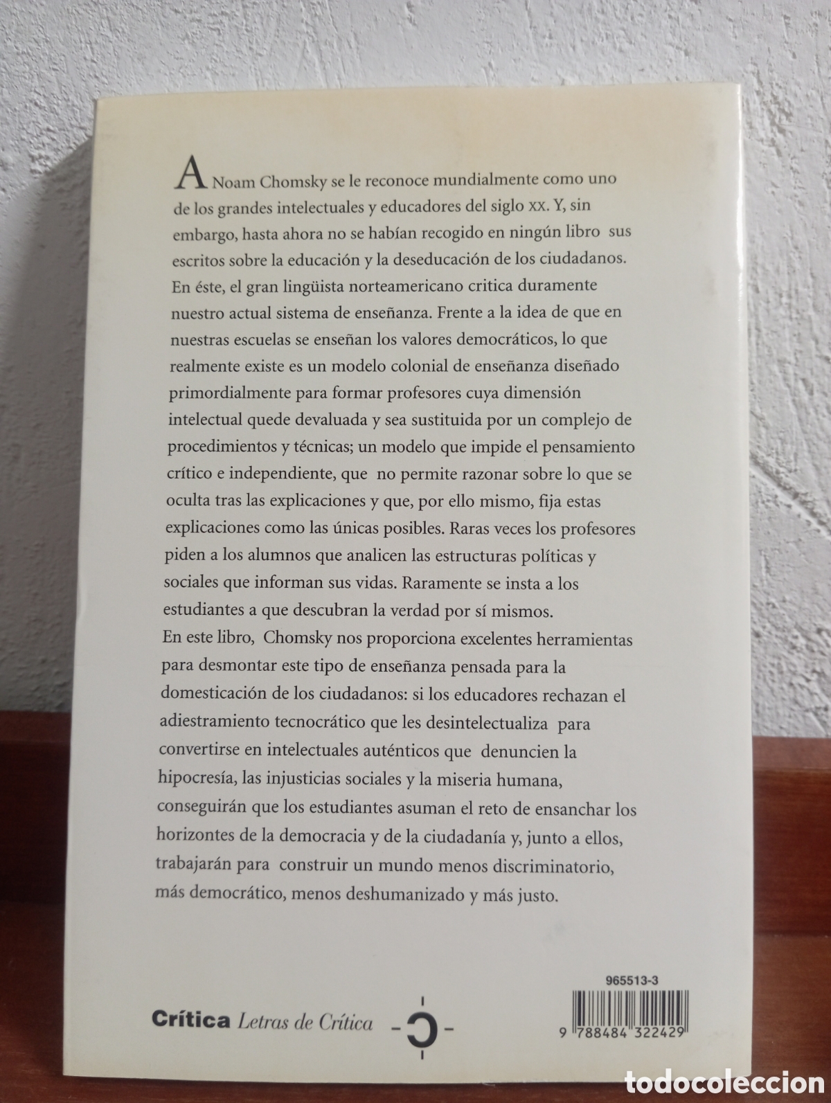 Libros de segunda mano: La (Des) educaci&oacute;n. Noam Chomsky - Foto 2