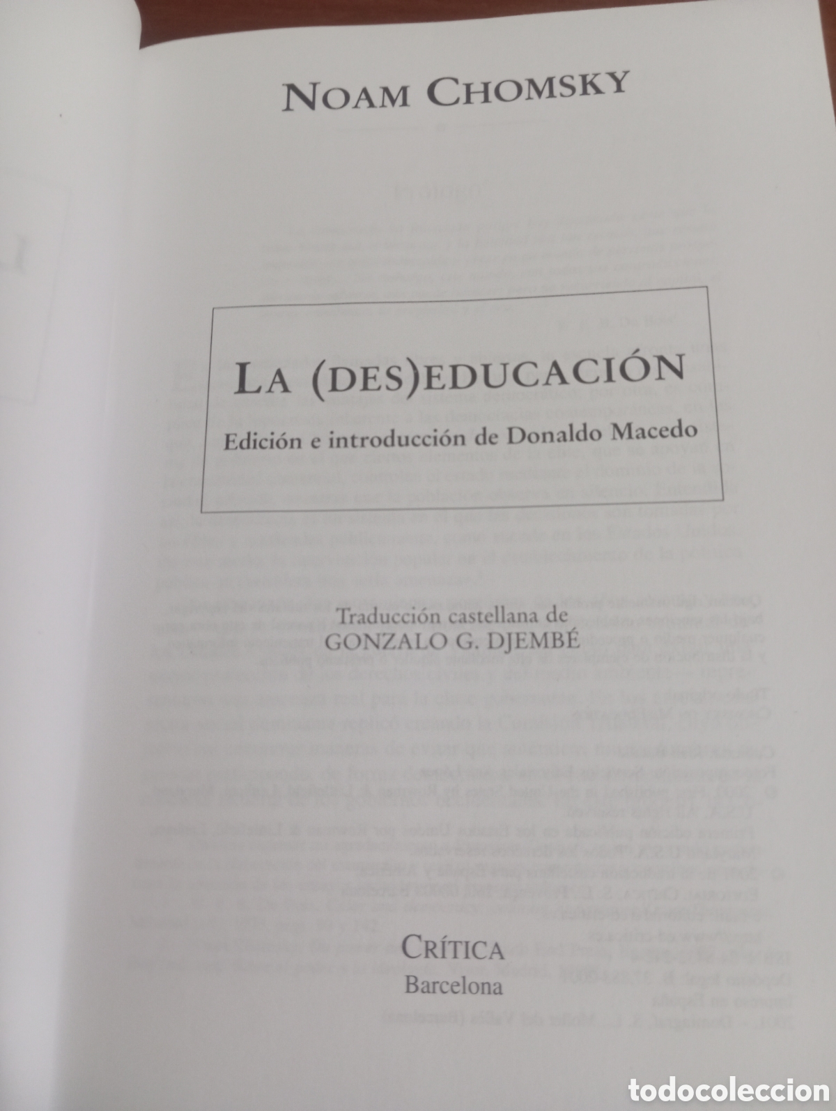 Libros de segunda mano: La (Des) educaci&oacute;n. Noam Chomsky - Foto 4