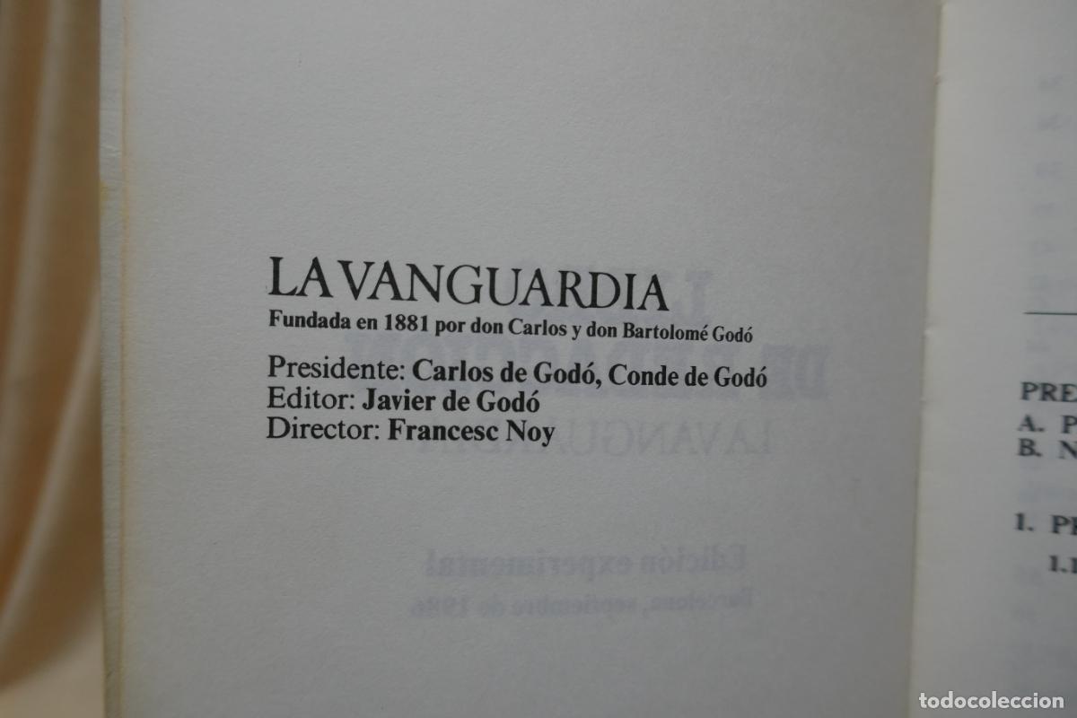Libros de segunda mano: La Vanguardia - Fundada en 1881 - Libro de Redaccion - Foto 5