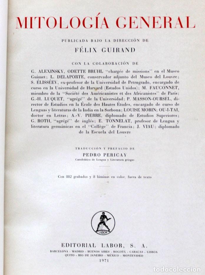 Libros de segunda mano: MITOLOG&Iacute;A GENERAL. F&eacute;lix Guirand. Editorial Labor - Foto 3