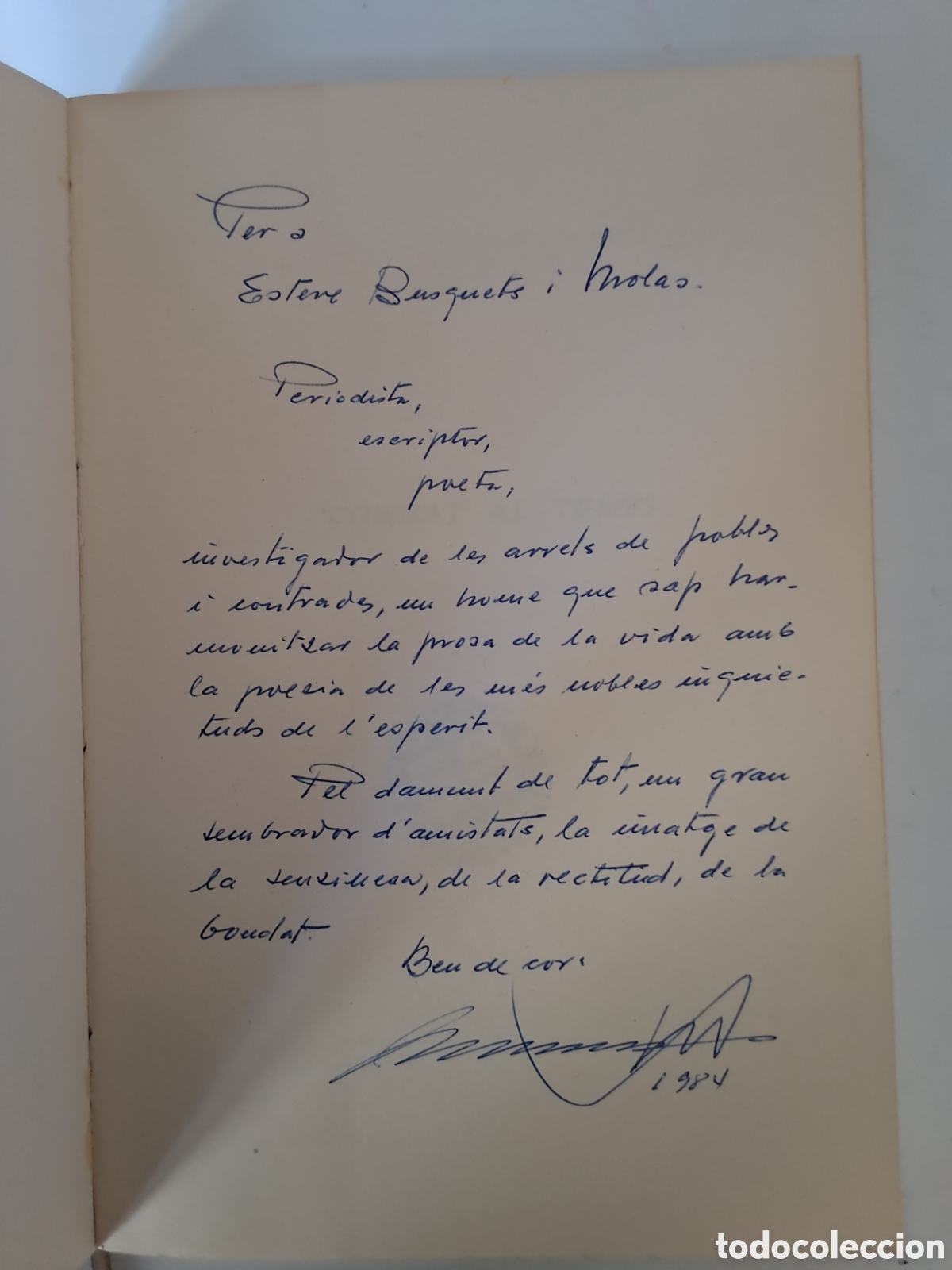 Libros de segunda mano: COMBAT AL TEMPS. Jaume Llacuna i Poch - Foto 3